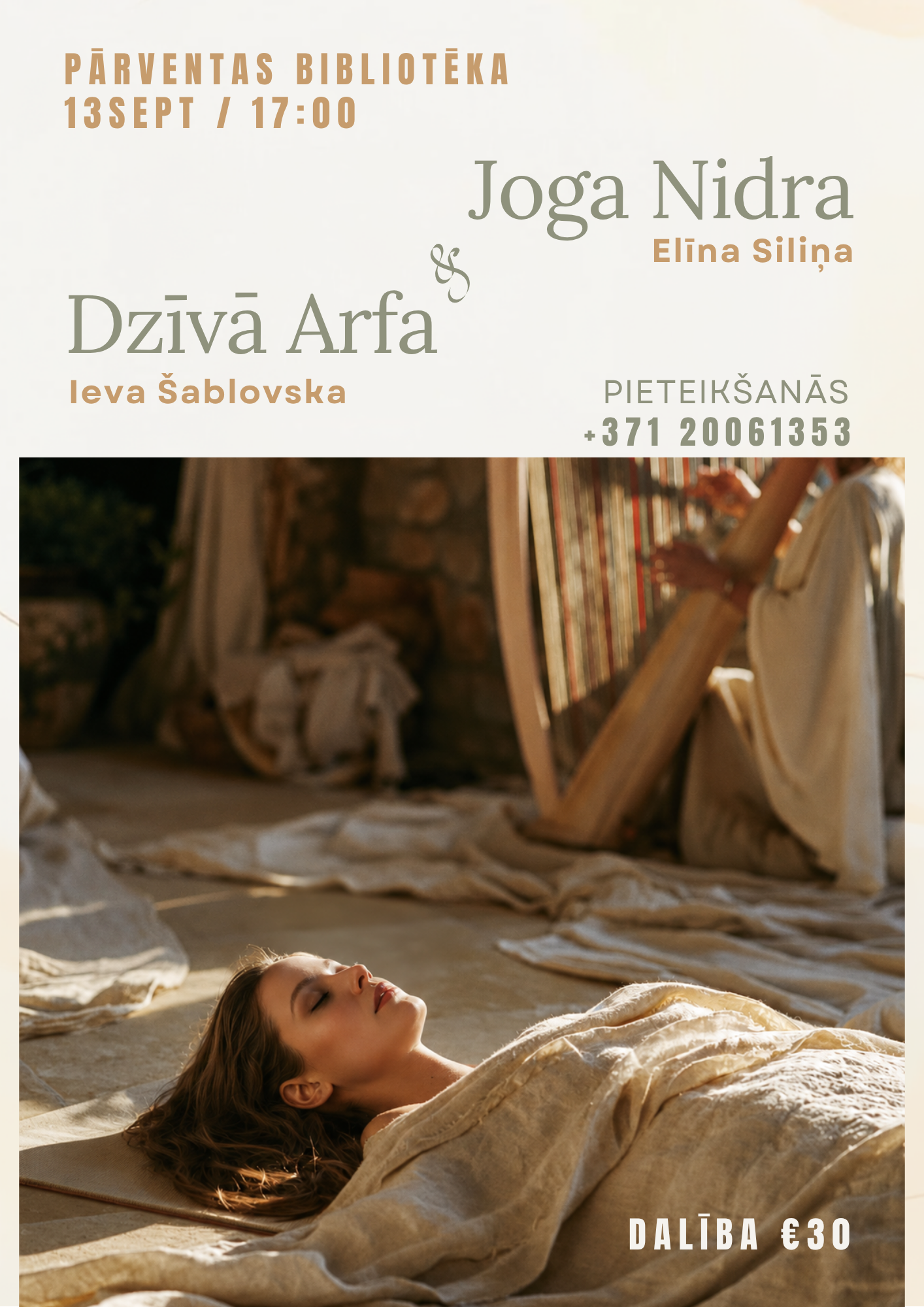 Yoga Nidra and Living Harp at the P??rventa Library